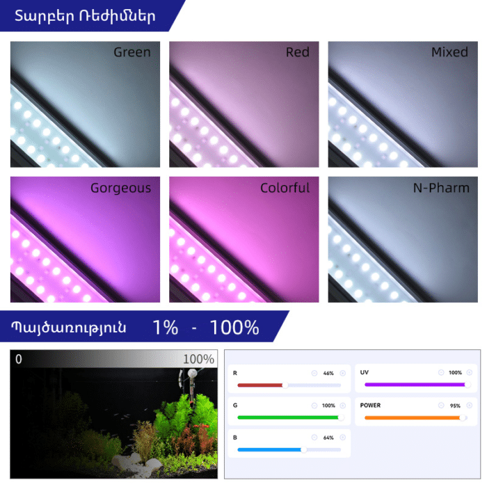 Week Aqua M800K Pro , Full-spectrum ակվարիումային լեդ լույս - Image 2