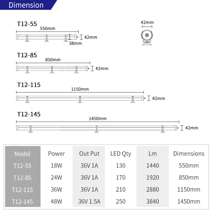 Week Aqua T12-55, Full-spectrum ակվարիումային լեդ լույս - Image 4